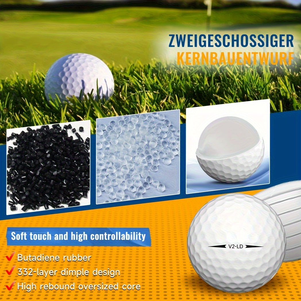 2-Lags Golfballen met 332 Dimples (50 stuks)