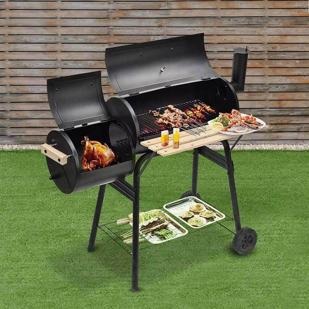 2-in-1 Houtskool BBQ Grill & Smoker