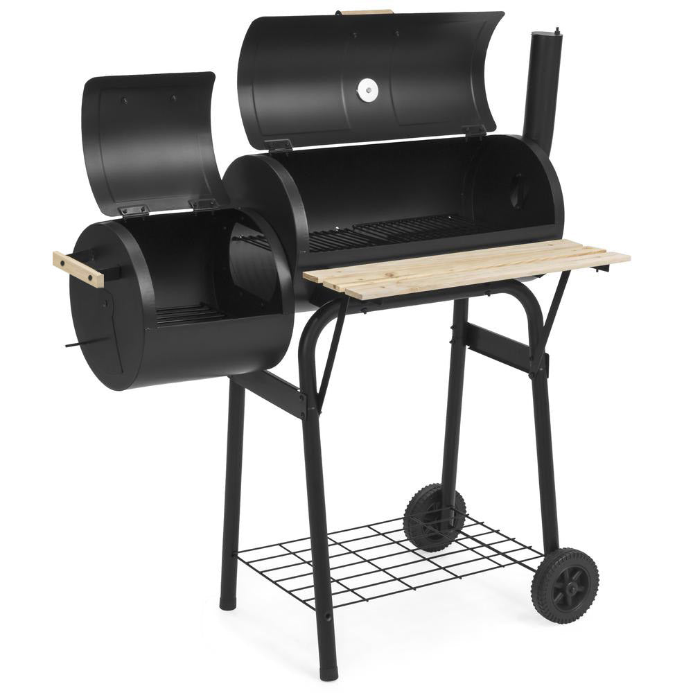 2-in-1 Houtskool BBQ Grill & Smoker