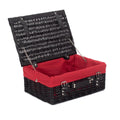 36cm Zwarte Wilgen Picknick Mand met Katoenen Voering