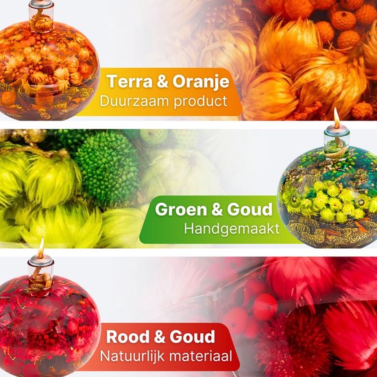 Olielamp Voordelenset 3 Stuks (Rood, Groen & Oranje)
