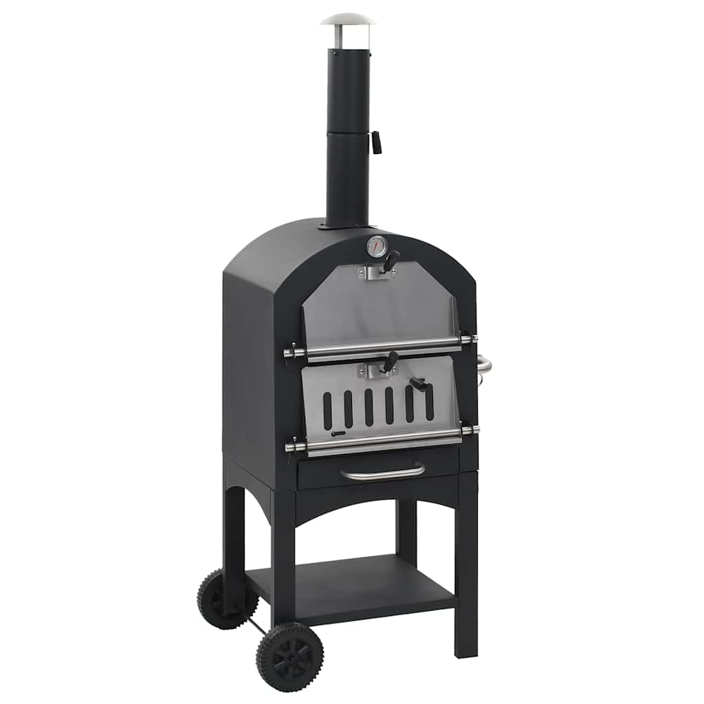 VidaXL Houtskool Pizza Oven — met Terracotta Pizzasteen