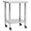 VidaXL Keukenwerktafel op Wielen — 80x45x85 cm RVS