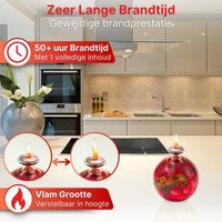 Rode Olielamp inclusief Lont en 1 Liter Lampolie
