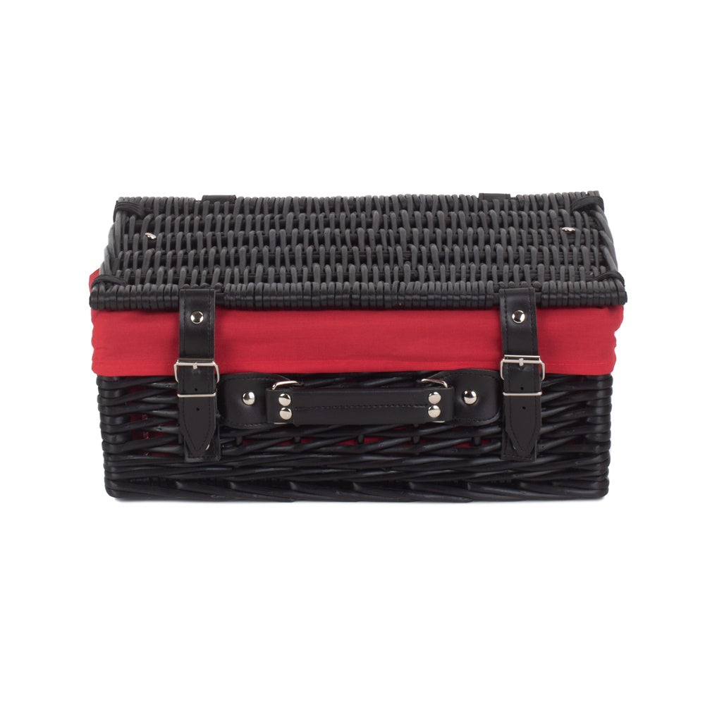36cm Zwarte Wilgen Picknick Mand met Katoenen Voering