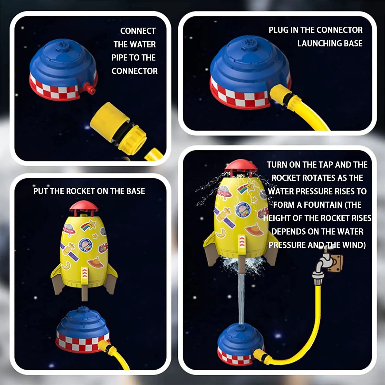 Space Jet Draaiende Waterspuit – Voor Kinderen