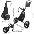 Quick-Fold 3-Wiel Golf Push Cart – Zwart