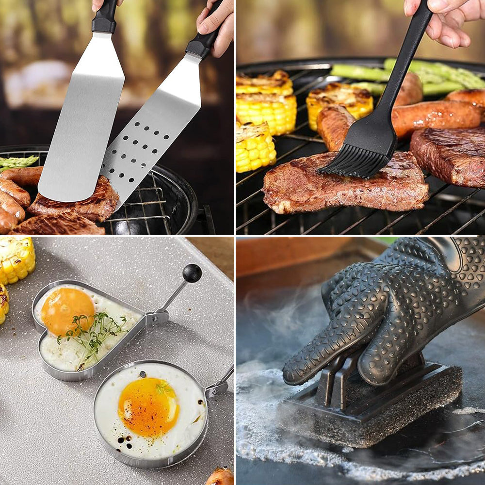 BBQ Grillset 134-delig — Roestvrij Staal met Draagtas