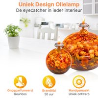 Oranje Olielamp inclusief Lont en 1 Liter Lampolie