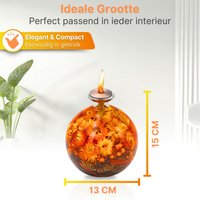 Oranje Olielamp inclusief Lont en 1 Liter Lampolie