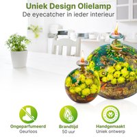 Groene Olielamp inclusief Lont en 1 Liter Lampolie
